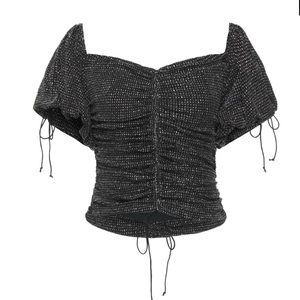 For Love + Lemons Black Sparkle Blouse